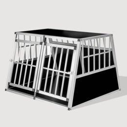 Aluminum Large Double Door Dog cage With Separate board 65a 104 06-0776 www.cattoyfactory.com