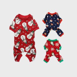 Pet Clothes Christmas Day Outfit Four-legged Christmas Pajamas Pets Pajama Jumpsuit www.cattoyfactory.com