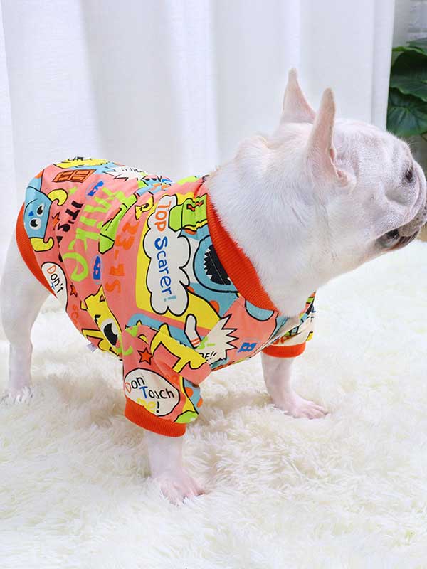 GMTPET Cartoon Pug Dog Bulldog Fat Dog Thickened Winter Warm Open Buckle With Elastic Method Fighting Autumn and Winter Plus Velvet Sweater 107-222036 www.cattoyfactory.com