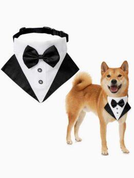 Wedding suit pet drool towel dog collar pet triangle towel pet bow tie wedding suit triangle towel 118-37007 www.cattoyfactory.com