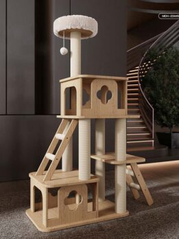 Wholesale wood cat tree cat tower climbing frame 105-238