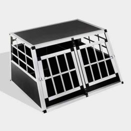Aluminum Dog cage Small Double Door Dog cage 65a 89cm 06-0770 www.cattoyfactory.com