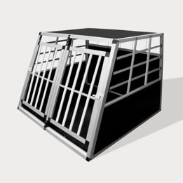 Aluminum Small Double Door Dog cage 89cm 75a 06-0772 www.cattoyfactory.com