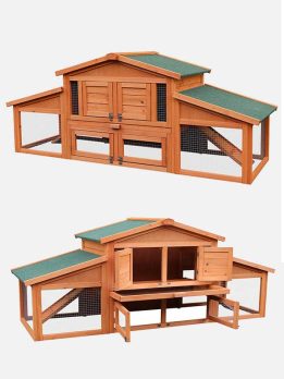 Factory OEM Wholesale Rainproof Fir Wooden Rabbit Cage