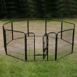 Square Tube Pet Fence 10 Panels Wire Dog Playpen Large Metal Foldable Dog Kennels Playpen 06-0126 www.cattoyfactory.com
