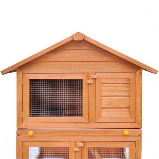Wholesale OEM Two Layers Wooden Rabbit Cage Outdoor Pet House Large House for Rabbits