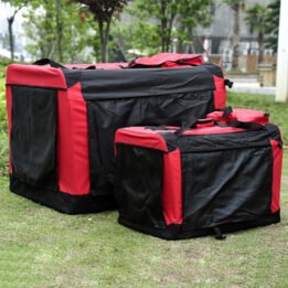 Foldable Large Dog Travel Bag 600D Oxford Cloth Outdoor Pet Carrier Bag in Red www.cattoyfactory.com