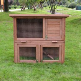 Wholesale Large Wooden Rabbit Cage Outdoor Two Layers Pet House 145x 45x 84cm 08-0027 www.cattoyfactory.com