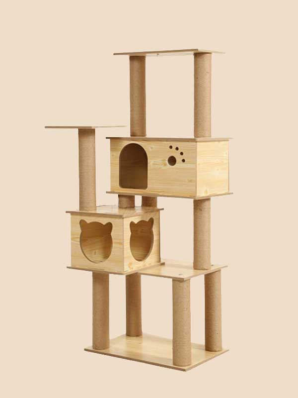 Novo produto por atacado de madeira maciça para gatos, árvore de estimação, estrutura de escalada para gatos 06-1153 www.cattoyfactory.com