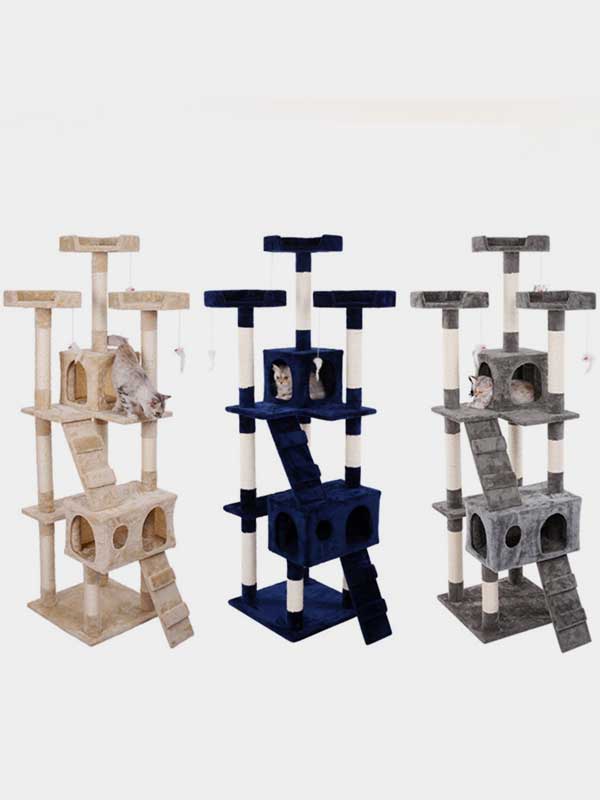 Fábrica de árvore de gato de madeira $ 23,28 Plataforma OEM Coluna de sisal Estrutura de escalada para gato 06-1171 www.cattoyfactory.com