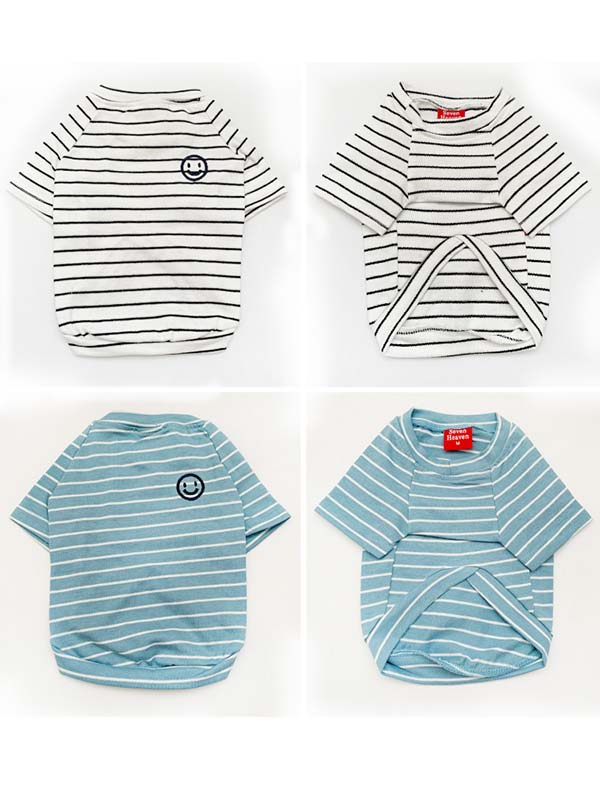 Wholesale Summer Cotton Comfortable Stripe Dog T Shirts 06-1129