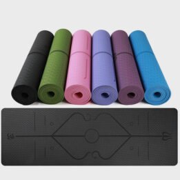 Eco-friendly Multifunction Beginner Yoga Mat With Body Line Thickened Widened Non-slip Custom TPE Yoga Mat www.cattoyfactory.com