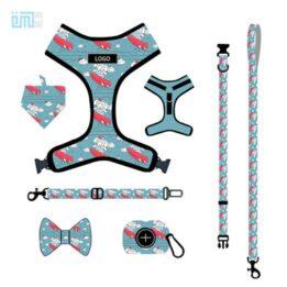 Pet harness factory new dog leash vest-style printed dog harness set small and medium-sized dog leash 109-0006 www.cattoyfactory.com