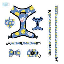 Pet harness factory new dog leash vest-style printed dog harness set small and medium-sized dog leash 109-0018 www.cattoyfactory.com