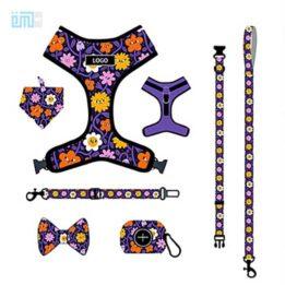 Pet harness factory new dog leash vest-style printed dog harness set small and medium-sized dog leash 109-0021 www.cattoyfactory.com