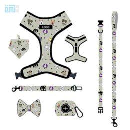 Pet harness factory new dog leash vest-style printed dog harness set small and medium-sized dog leash 109-0022 www.cattoyfactory.com