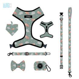 Pet harness factory new dog leash vest-style printed dog harness set small and medium-sized dog leash 109-0025 www.cattoyfactory.com