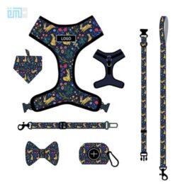 Pet harness factory new dog leash vest-style printed dog harness set small and medium-sized dog leash 109-0027 www.cattoyfactory.com