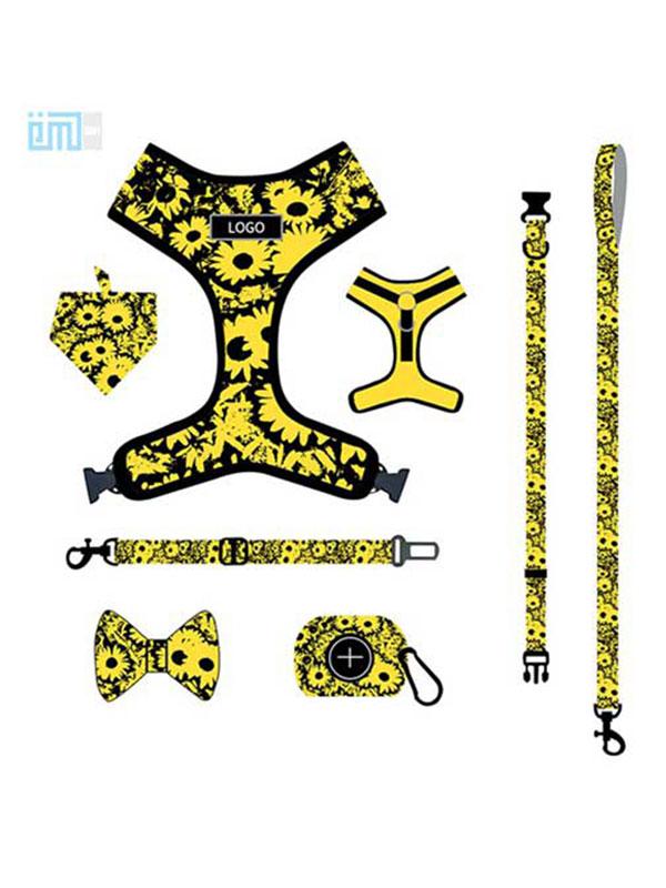 Vest-style printed dog harness set small and medium-sized dog leash 109-0035-109-0035