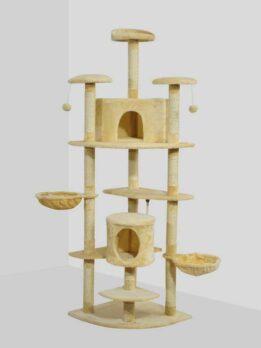 Factory Direct Combination Double Nest Jumping Platform Large Cat Climbing Frame Plush Cloth Sisal Cat Villa 105-33059 www.cattoyfactory.com