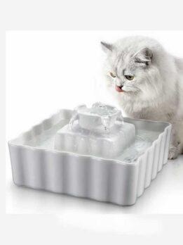 Wholesale Square Wavy cat Bowl Ceramic pet smart water dispenser