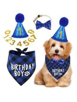 Pet party decoration set dog birthday scarf hat bow tie dog birthday decoration supplies 118-37011 www.cattoyfactory.com