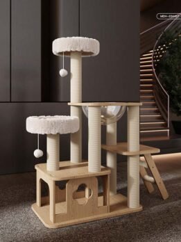 Wholesale wood cat tree cat tower climbing frame 105-237