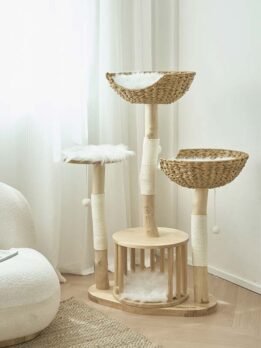 OEM natural trunk cat scratching post sisal wool cat tree 105-44014