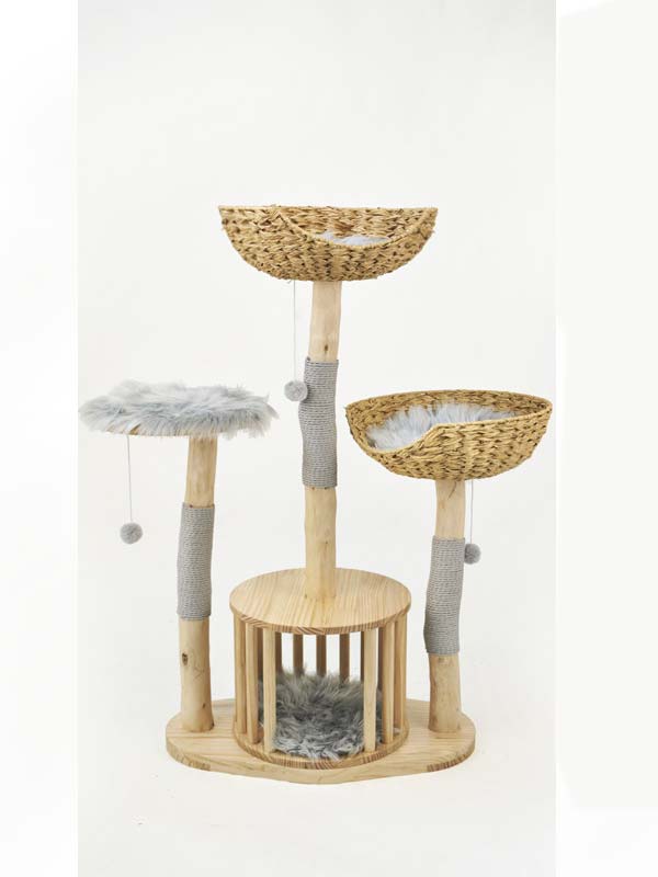 OEM natural trunk cat scratching post sisal wool cat tree 105-44015