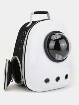 Ivory White Upgraded Side Opening Pet Cat Backpack 103-45002 www.cattoyfactory.com