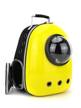 Yellow upgraded side opening cat backpack 103-45013 www.cattoyfactory.com