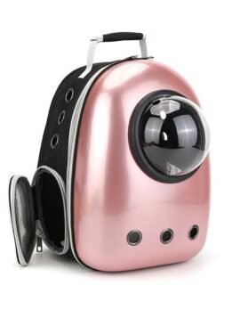 Rose gold upgraded side opening pet cat backpack 103-45016 www.cattoyfactory.com