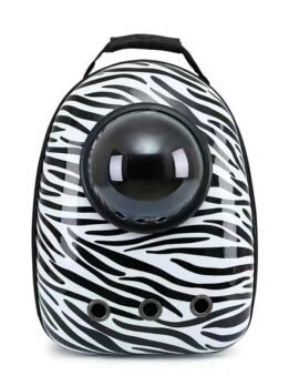 Zebra pattern upgraded side opening pet cat backpack 103-45025 www.cattoyfactory.com