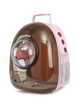 Brown pet cat backpack with hood 103-45039 www.cattoyfactory.com