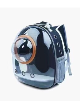 Transparent gold circle black pet cat backpack 103-45043 www.cattoyfactory.com