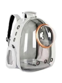Transparent gold circle gray pet cat backpack 103-45044 www.cattoyfactory.com