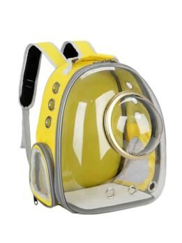 Transparent gold circle yellow pet cat backpack 103-45045 www.cattoyfactory.com