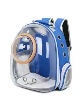 Transparent gold circle blue pet cat backpack 103-45047 www.cattoyfactory.com