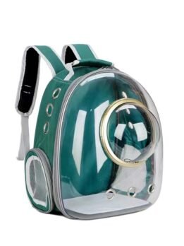 Transparent gold circle green pet cat backpack 103-45049 www.cattoyfactory.com
