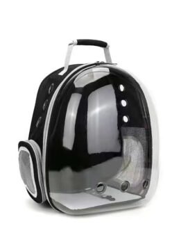 Transparent black pet cat backpack with side opening 103-45051 www.cattoyfactory.com