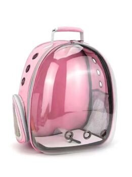Transparent pink pet cat backpack with side opening 103-45053 www.cattoyfactory.com