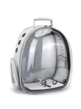 Transparent gray pet cat backpack with side opening 103-45054 www.cattoyfactory.com
