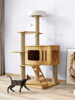 45.31IN MDF Board with 6.5cm Pillar Cat Tree Climbing Frame - Bulk Custom Orders