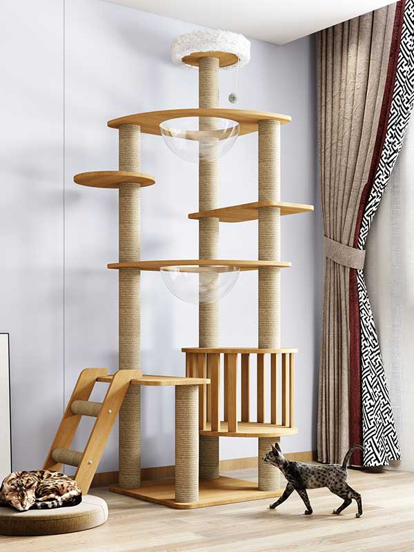 Tree Cats Climbing Frame 170CM 66.98 IN MDF Board with 6.5cm Pillar