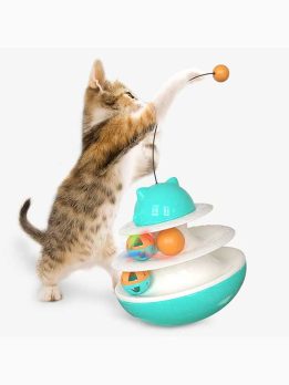 Tumbler Cat Toy with Teaser Rod & Mint Ball - Interactive Puzzle Toy for Indoor Cats 112-251004