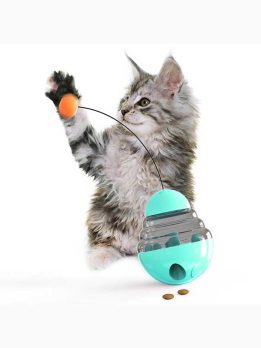 Adjustable Cat Treat Ball Toy with Teaser Rod - EN71 Certified 112-251005