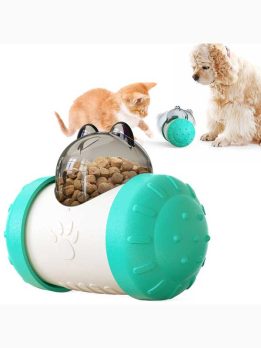 Self-Balancing Bear Treat Dispenser Toy for Cats/Dogs (ABS, No Battery)