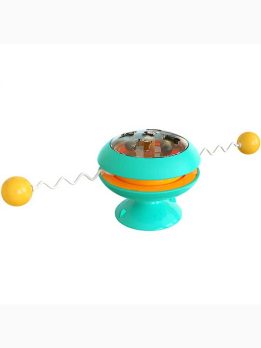 Interactive Spinning Top Cat Toy with Mint Balls & Springs, ABS/TPR