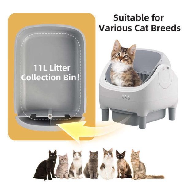 Wholesale New Design Automatic Cat Litter Box APP Control Dual Safety Sensors Self Cleaning Litter Box with Open-Top Design 116-5901 - Image 5