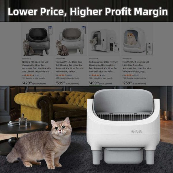 Wholesale New Design Automatic Cat Litter Box APP Control Dual Safety Sensors Self Cleaning Litter Box with Open-Top Design 116-5901 - Image 4